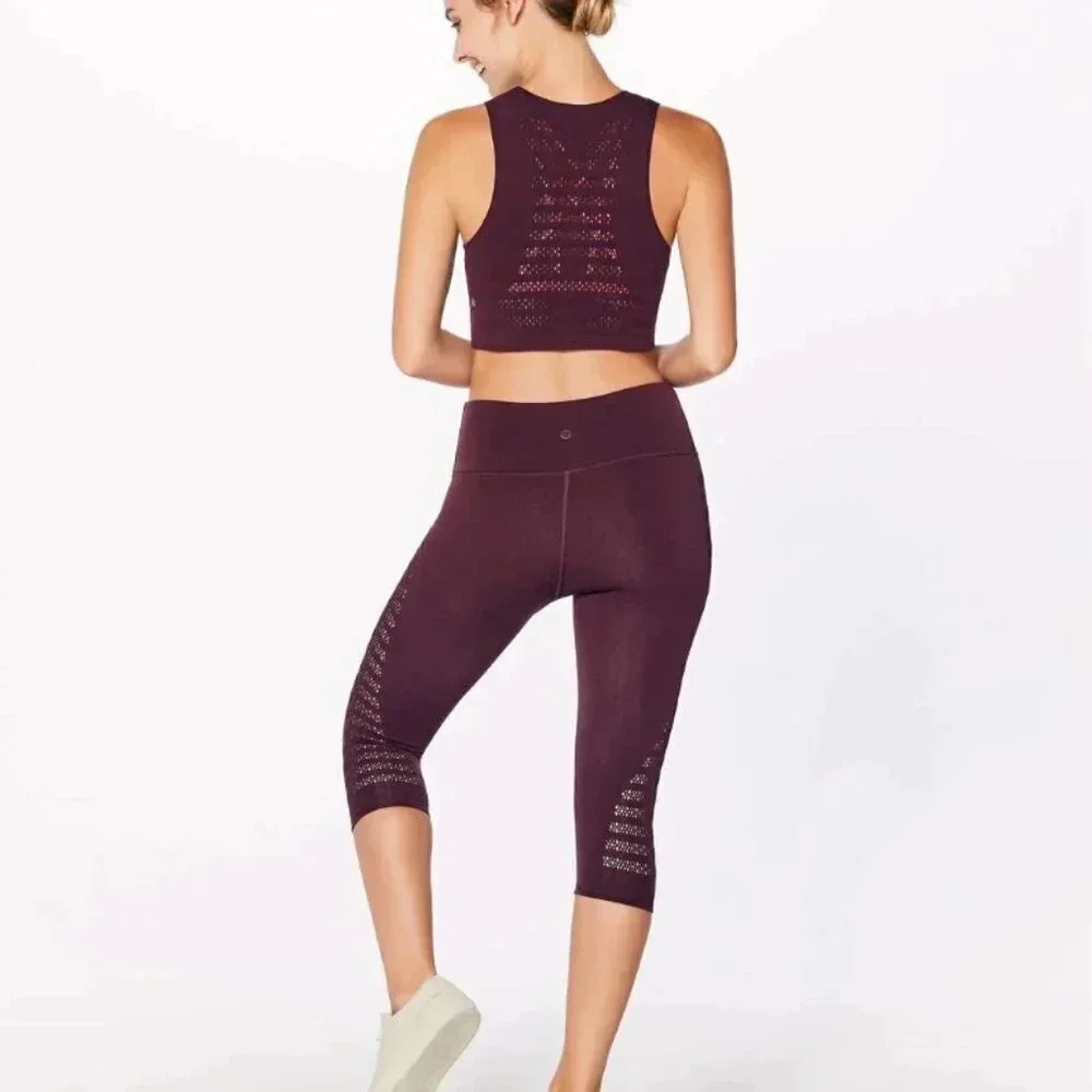 lululemon athletica Women’s Crop Leggings in Deep Burgundy